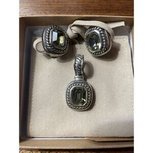 Silver Pendant and earrings set